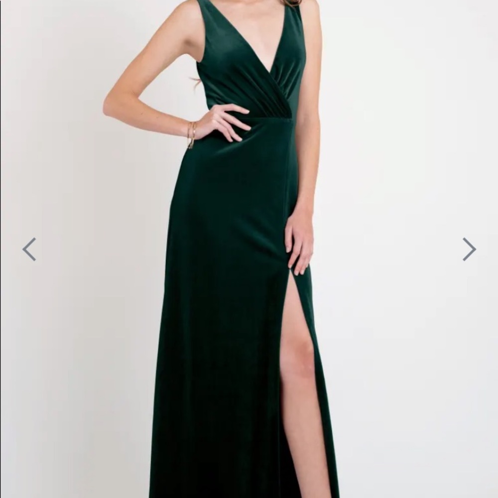 Emerald velvet Jenny Yoo DEVON size 0 dress.